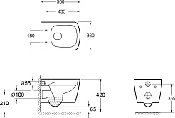 Ambassador Унитаз Kingston подвесной безободковый белый с сиденьем микролифт – фотография-12